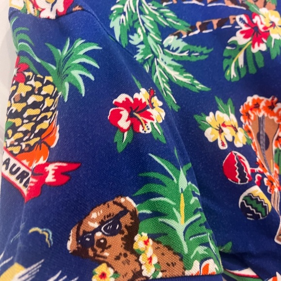 Ralph Lauren Men's Blue Tropical Polo Shirt - Picture 7 of 10